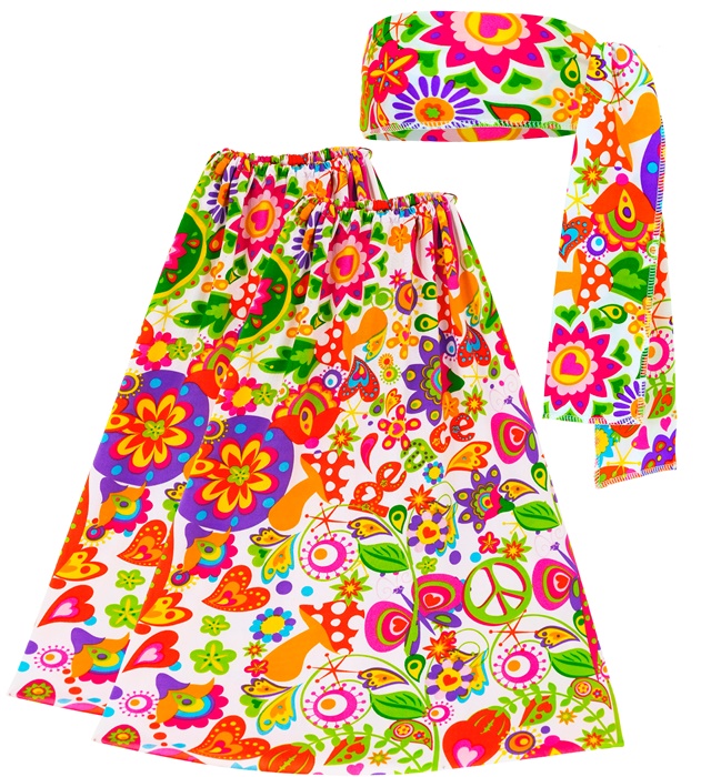 "THE 60s FASHION - peace & paisley" (bandeau et jambière)