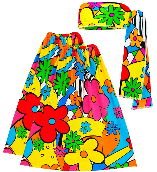 [18766] "THE 60s FASHION - flower power" (bandeau et jambière)