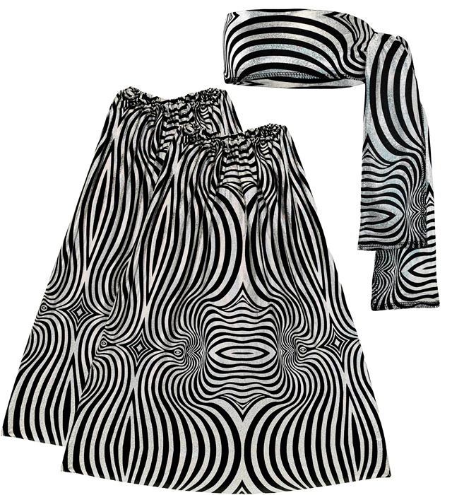 "THE 70s DISCO STYLE - silver waves" (bandeau et jambière)