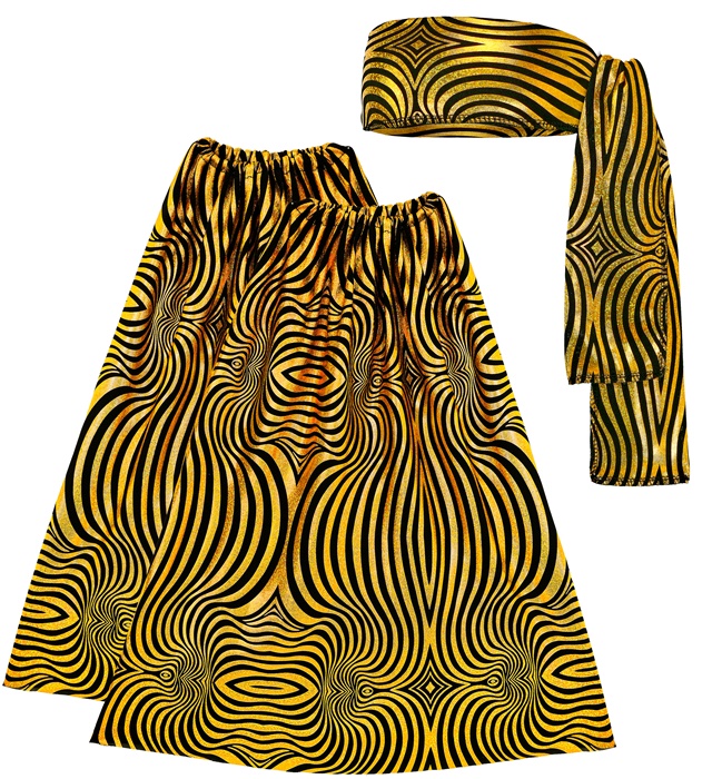"THE 70s DISCO STYLE - golden waves" (bandeau et jambière)