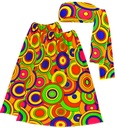"THE 70s GROOVY STYLE - yellow circles" (bandeau et jambière)