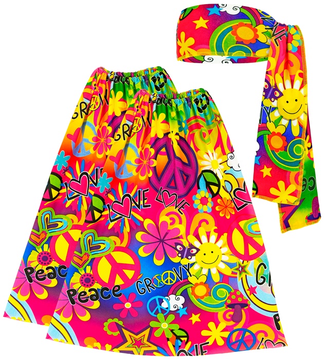 [18771] "THE 60s FASHION - peace & love" (bandeau et jambière)