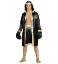 "CHAMPION DU MONDE DE BOXE" (peignoir à capuche, short, ceinture, gants de boxe)