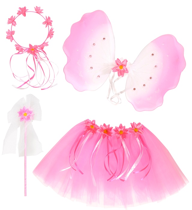 Set de "FEE DES FLEURS" tutu, ailes, bandeau, baguette