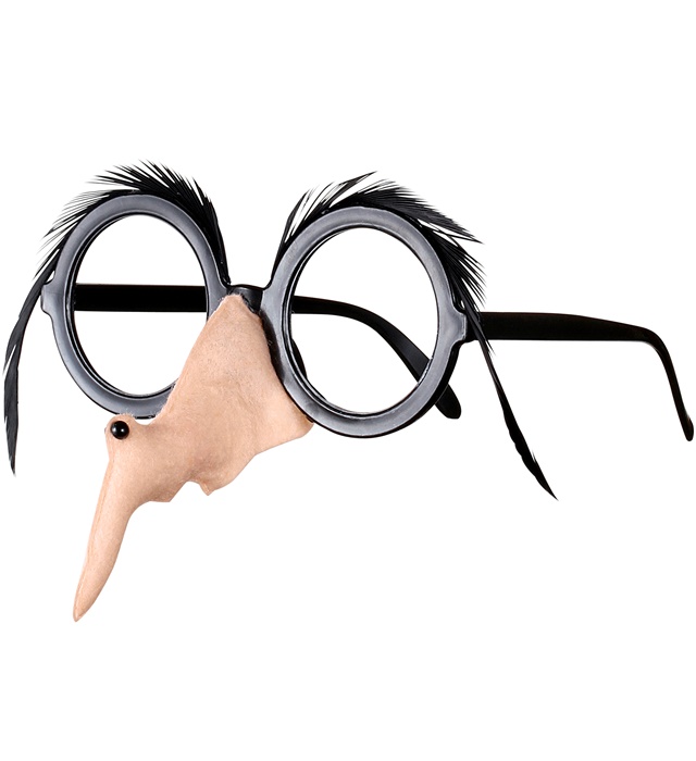 [1943W] "LUNETTES AVEC NEZ DE SORCIERE ET SOURCILS DE PLUMES NOIRES"