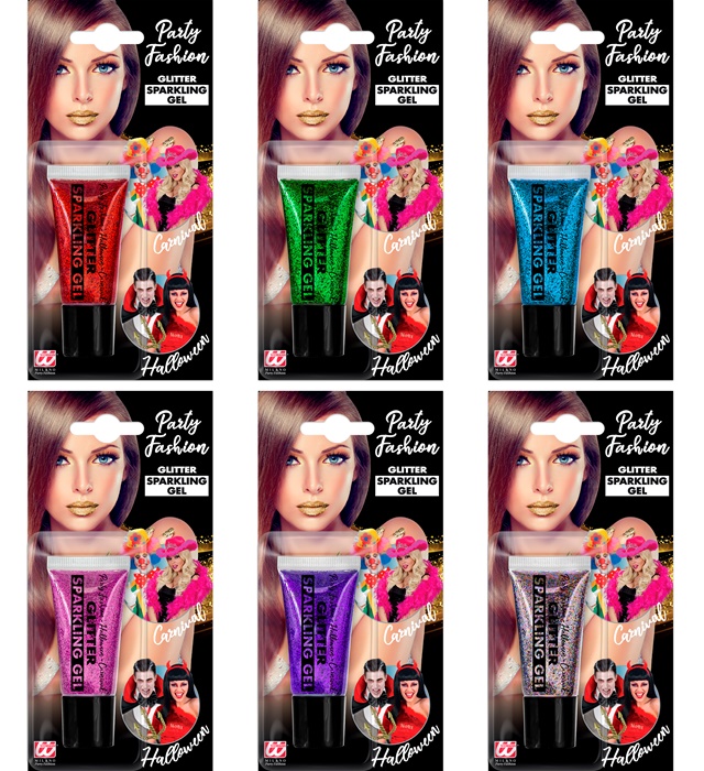 [1964M] "TUBES CREME SCINTILLANTE - ASSORTI" - 25 ml (4 x rouge, bleu, vert, violet, rose, multicolor)
