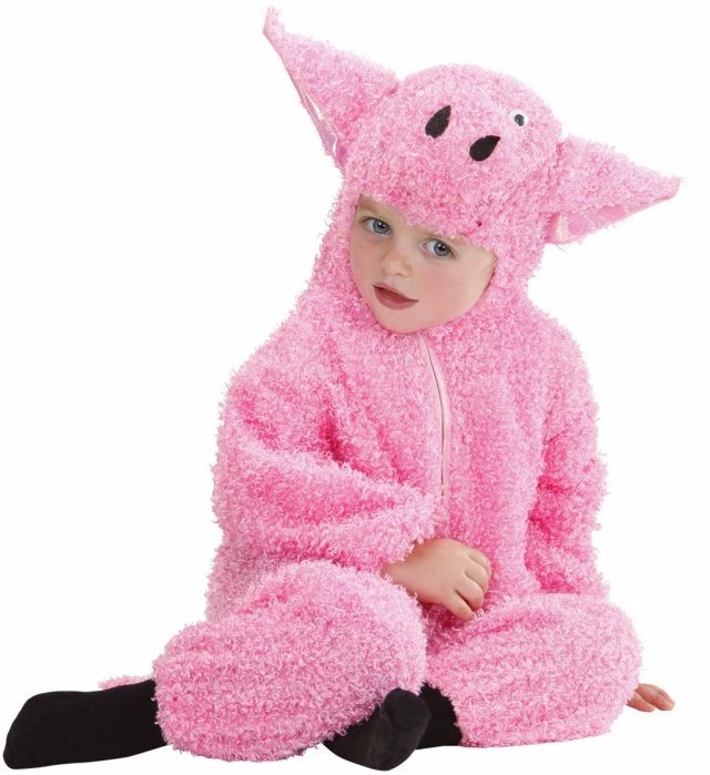 "COCHON FUZZY" (combinaison à capuche) 2 tailles ass.