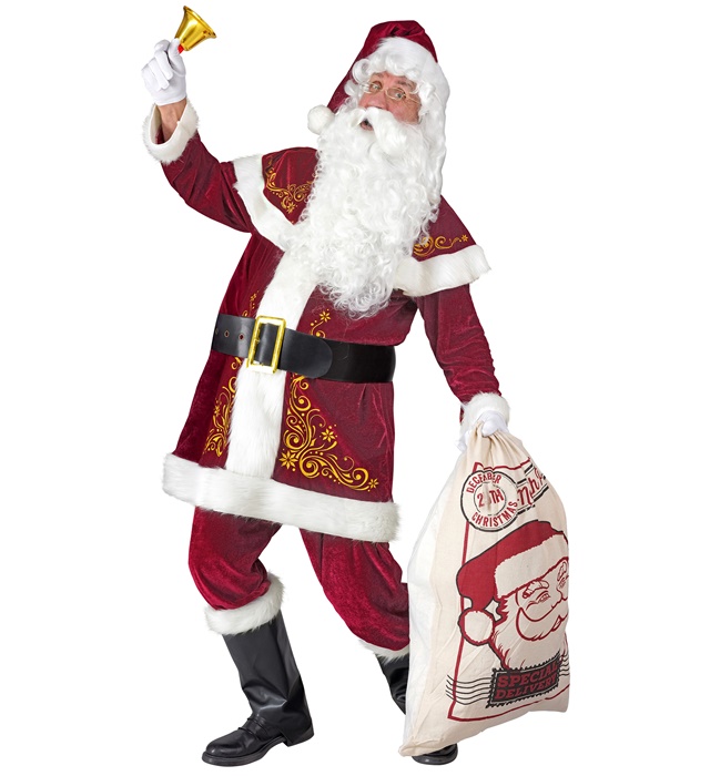 "PÈRE NOËL" (manteau avec cape, chapeau, pantalon, ceinture, couvre-bottes)
