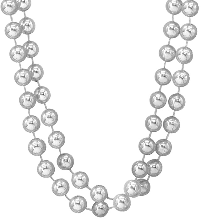 [21046] "SET DE 2 COLLIERS DE PERLES ARGENT" 40 cm