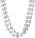 "SET DE 2 COLLIERS DE PERLES ARGENT" 40 cm