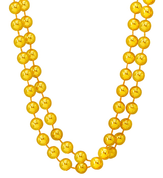 "SET DE 2 COLLIERS DE PERLES OR" 40 cm