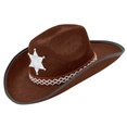 "CHAPEAU DE COWBOY AVEC ETOILE DE SHERIFF MARRON" taille enfant