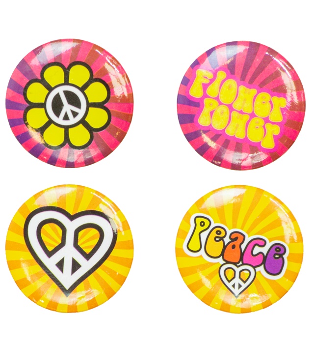 "SET DE 4 BROCHES HIPPIE"