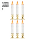 "SET DE 6 BOUGIES LED SCINTILLANTES AVEC TIMER BLANC" 23 cm