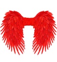 "AILES PLIABLES AVEC PLUMES ROUGES"  80X60 cm