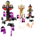 "PERSONNAGE HALLOWEEN AVEC DECORATIONS PENDUES" 3 styles: vampire - épouvantail - squelette