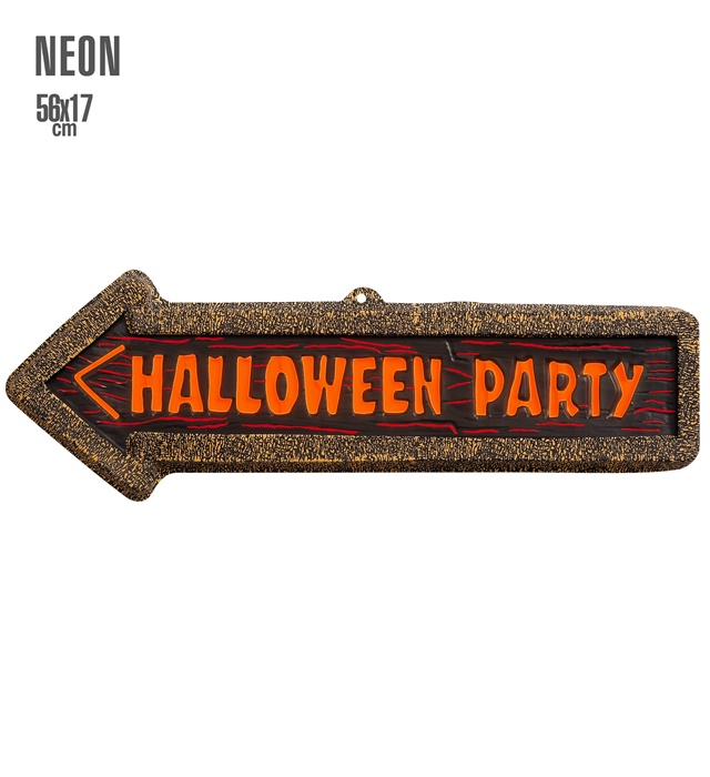"PANNEAU HALLOWEEN PARTY 3D FLUORESCENT" 56x17 cm