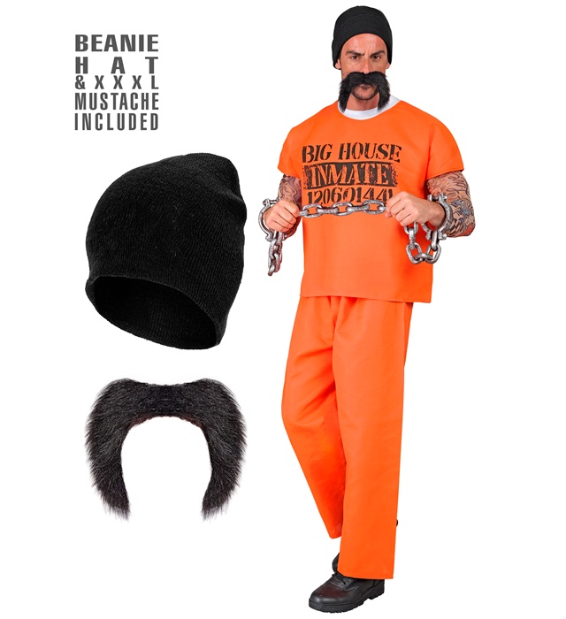 "PRISONNIER (t-shirt, pantalon, bonnet, moustache)"