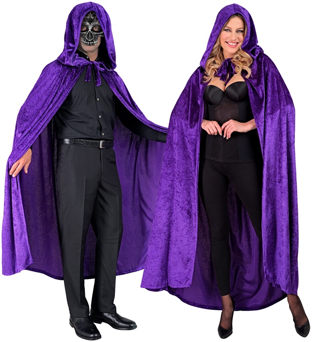 "MANTEAU À CAPUCHE VELOURS VIOLET 140 cm"
