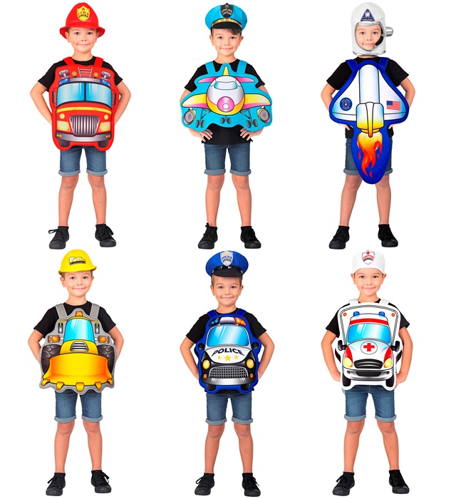 "ASSORTIMENT PROFESSIONS" (costume, chapeau) - 2 pièces de chacun de 6 modèles