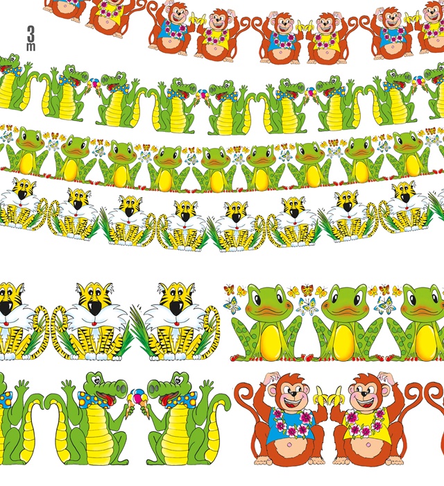 [2150F] "GUIRLANDE PETITS ANIMAUX BIZARRES" 3 m - 4 styles