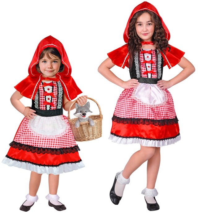 "CAPE ROUGE" (robe avec tablier, manteau avec capuche)