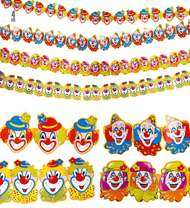 "GUIRLANDE CLOWN" 3 m - 4 styles
