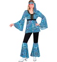 "THE 60s FASHION - blue mandala" (chemise, pantalon, bandeau)
