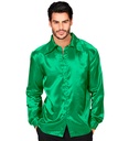 "CHEMISE DISCO ANNEES 70 VERT" satin