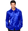 "CHEMISE DISCO ANNEES 70 BLEU" satin