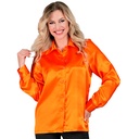 "CHEMISE DISCO ANNEES 70 ORANGE" satin