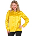 "CHEMISE DISCO ANNEES 70 JAUNE" satin