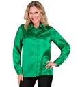 "CHEMISE DISCO ANNEES 70 VERT" satin