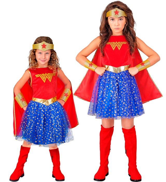 "FILLE MERVEILLEUSE" (robe avec cape, bandeau, manchettes)