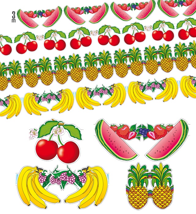 "GUIRLANDES FRUITS" 3 m - en 4 modèles assorties