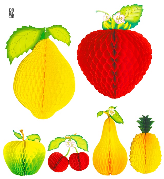 "GUIRLANDE DECOR FRUITS EXOTIQUES GRANDE" 52 cm - en 6 modèles assorties