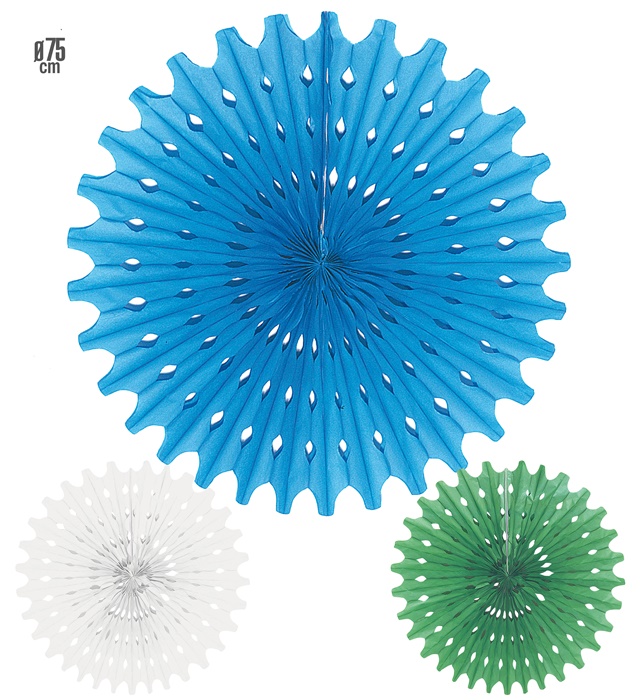 "ROSACES DECOREES" Ø 75 cm - en 3 couleurs assorties (blanc, turquoise, lime)