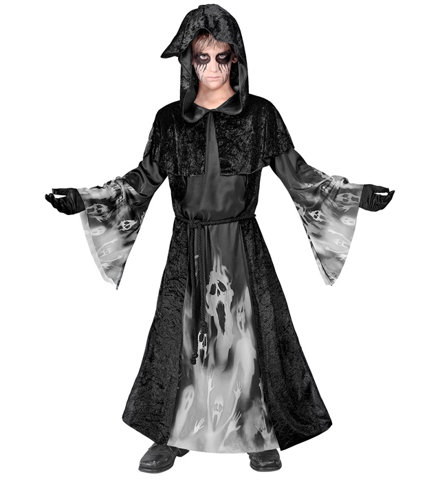 "AMES HURLANTES" (tunique avec capuche et cape, ceinture)
