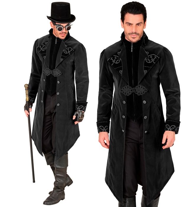 "MANTEAU GOTHIQUE NOIRE EN VELOURS"