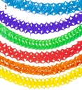 "GUIRLANDES PAPIER UNICOLOR" 4 m -en 6 couleurs assorties