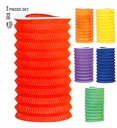Set de "2 LANTERNES PAPIER UNICOLOR" Ø 15 cm - h 22 cm - en 6 couleurs assorties