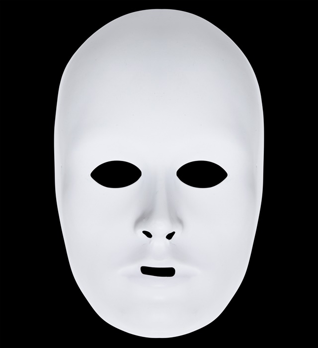 [23384] "MASQUE UNISEXE DE LUXE BLANC A PEINDRE"