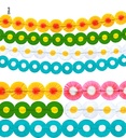 "GUIRLANDES MAXI FLEURS" 3 m - en 5 couleurs assorties