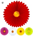 "ROSACES MARGUERITE" Ø 50 cm - en 6 couleurs ass.:  3 blanches, 3 jaune, 2 roses, 2 rouges, 2 vertes