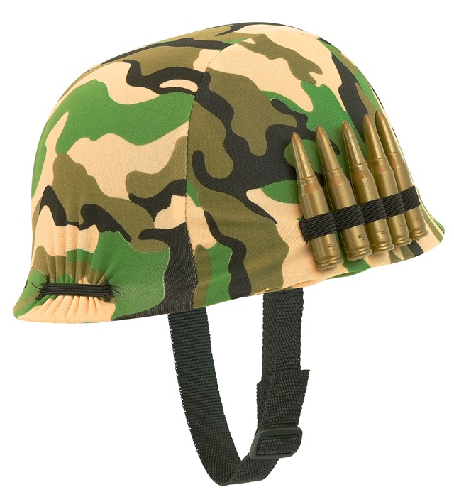 "CASQUE DE SOLDAT AVEC BALLES"