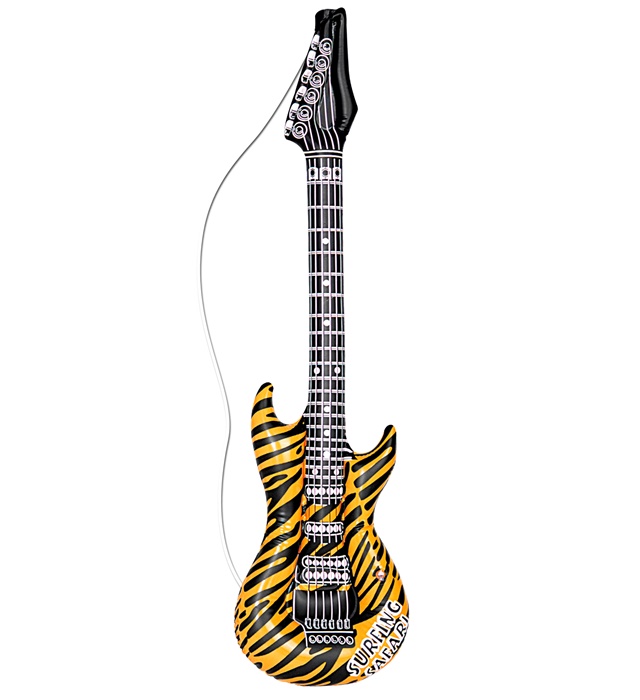 [23941] "GUITARE GONFLABLE MOTIF ANIMALIER" avec bandoulière - 105 cm