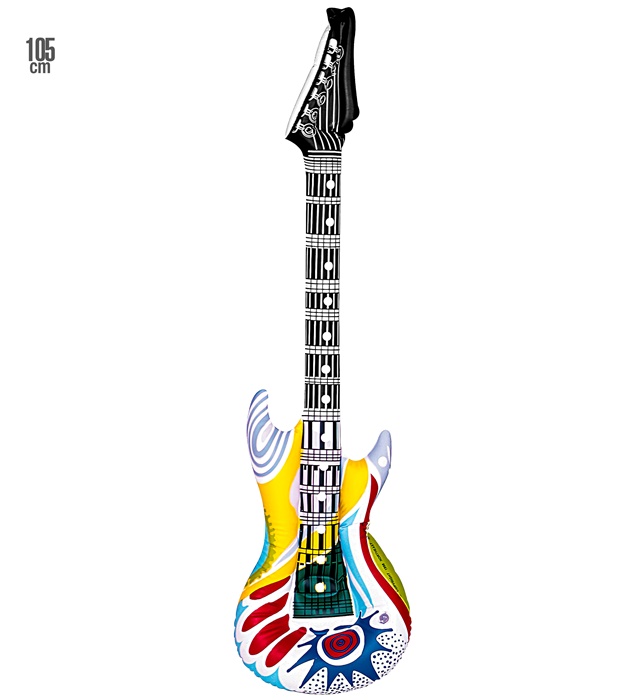 [23943] "GUITARE GONFLABLE FUNKY" avec bandoulière - 105 cm