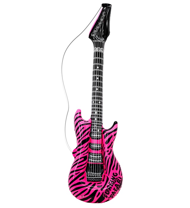 "GUITARE GONFLABLE  ZEBRE ROSE" 105cm