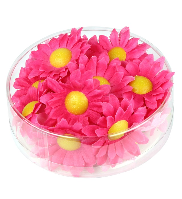 "BOITES 20 FLEURS DAISY DECORATIVES FUCSIA"