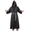 "MOINE SOMBRE" robe, capuche, ceinture, collier en croix)